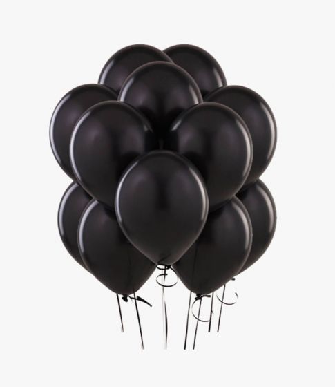 Elegant Matte Black Balloon Bouquet (Pack of 12)
