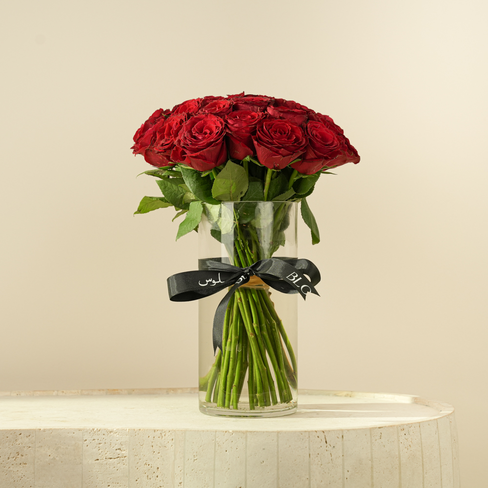 Classic Red Rose Vase