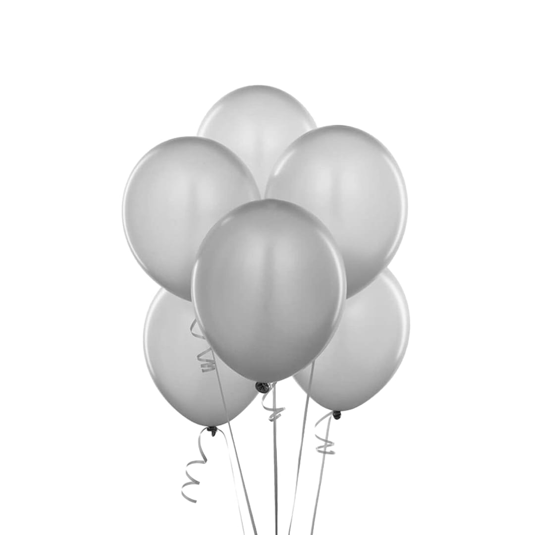 Sleek Metallic Silver Helium Balloon Bouquet