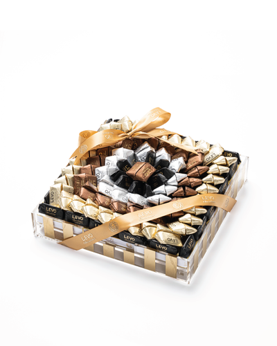 Square acrylic wrapped chocolate tray
