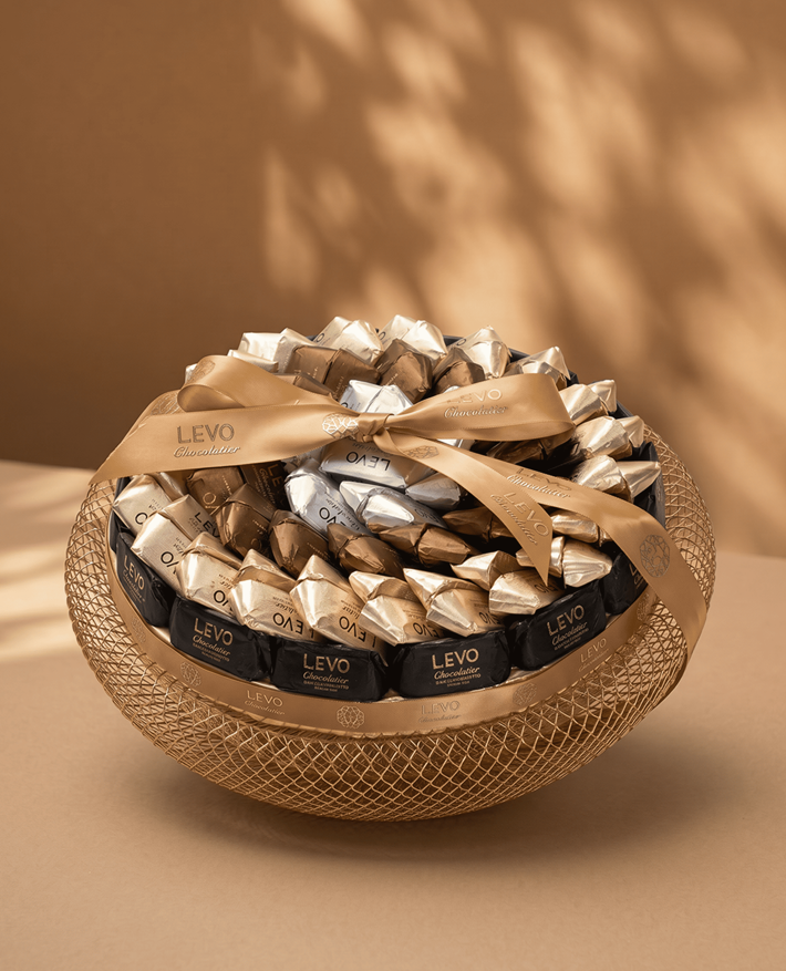 LEVO Assorted Mesh Bowl Chocolate Arrangement