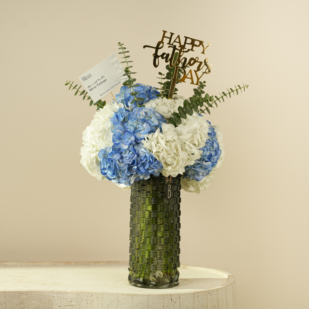 Mirror Barber Mirror Package Voucher & Ocean Hydrangea Vase